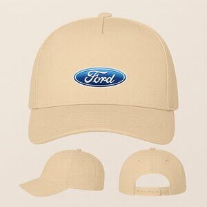 Ford Car Five Panel Twill Snapback Cap- Tan